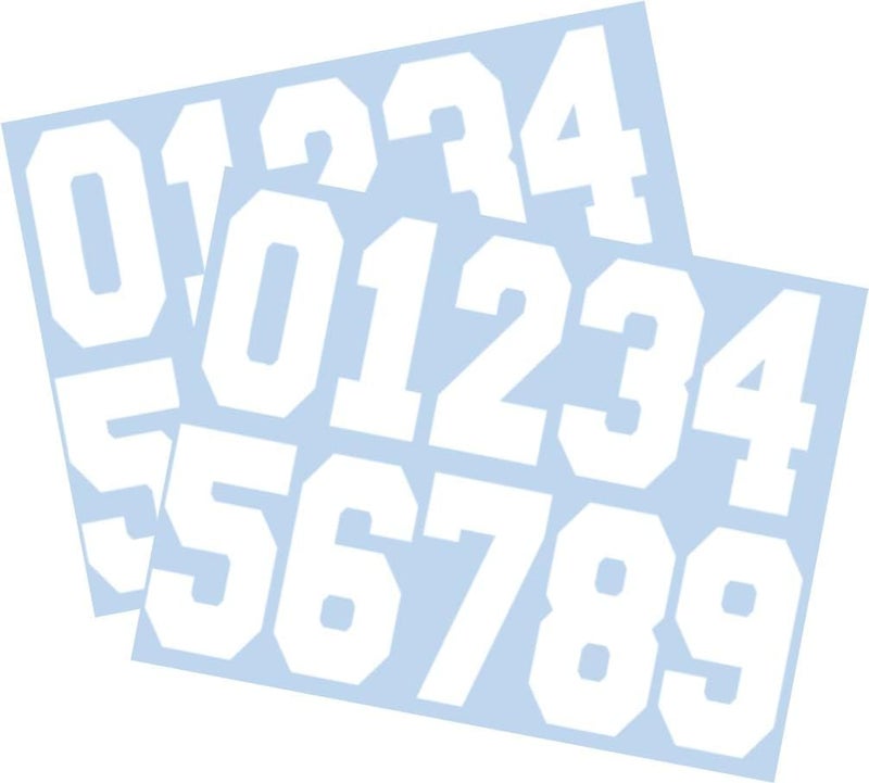 Chalkallaboutit Sports Helmet Numbers 2" Tall by 1" Wide by ® Baseball, Softball, Hockey, Football and Lacrosse - Image 1